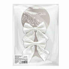 Набор бантов B&H тканевый бархат белый, 2шт