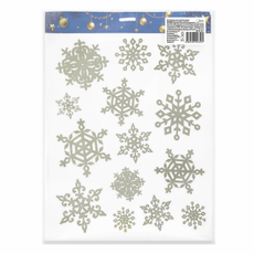 Наклейка B&H для декора ажурные снежинки серебряные в ассортименте
