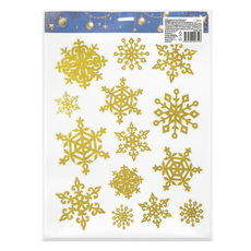 Наклейка B&H для декора ажурные снежинки золото в ассортименте