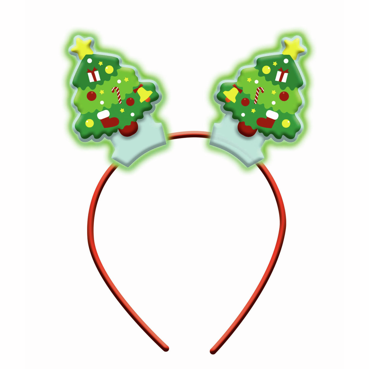 Ободок Partymania Веселые елочки неоновый