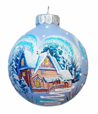 Шар елочный Коломеев Домик в лесу, 8см