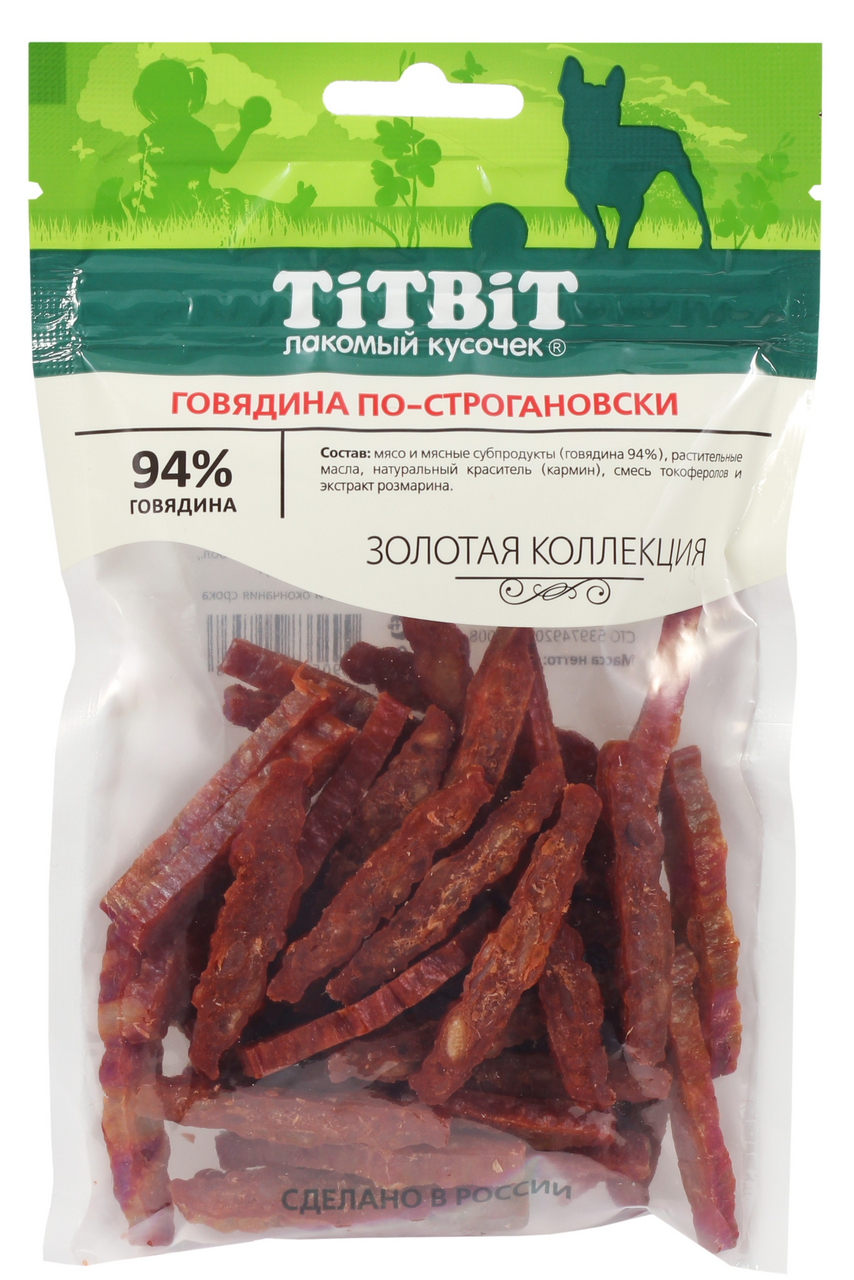 Изображение товара Лакомство для собак Titbit говядина по-строгановски, 80г