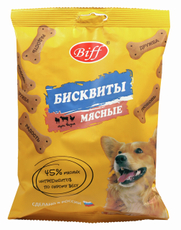 Бисквиты для собак Biff Три вкуса мясные, 200г