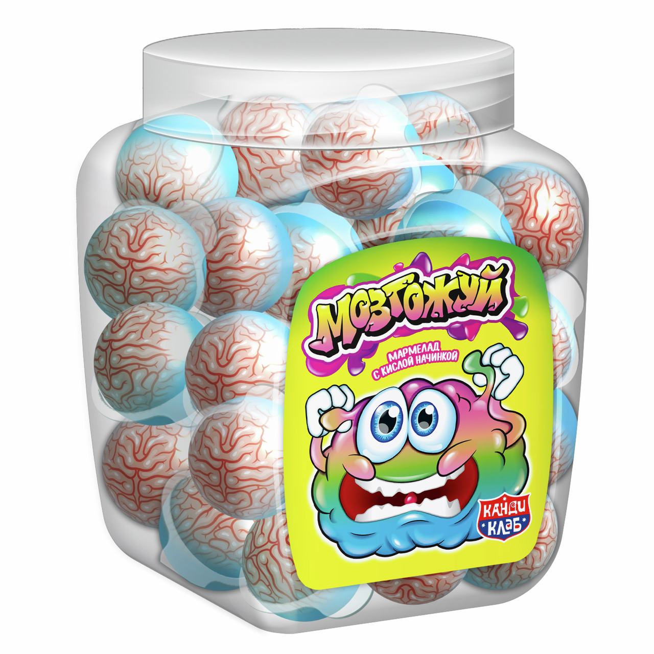 Мармелад жевательный Канди клаб Мозгожуй с кислой начинкой, 9г x 50 шт