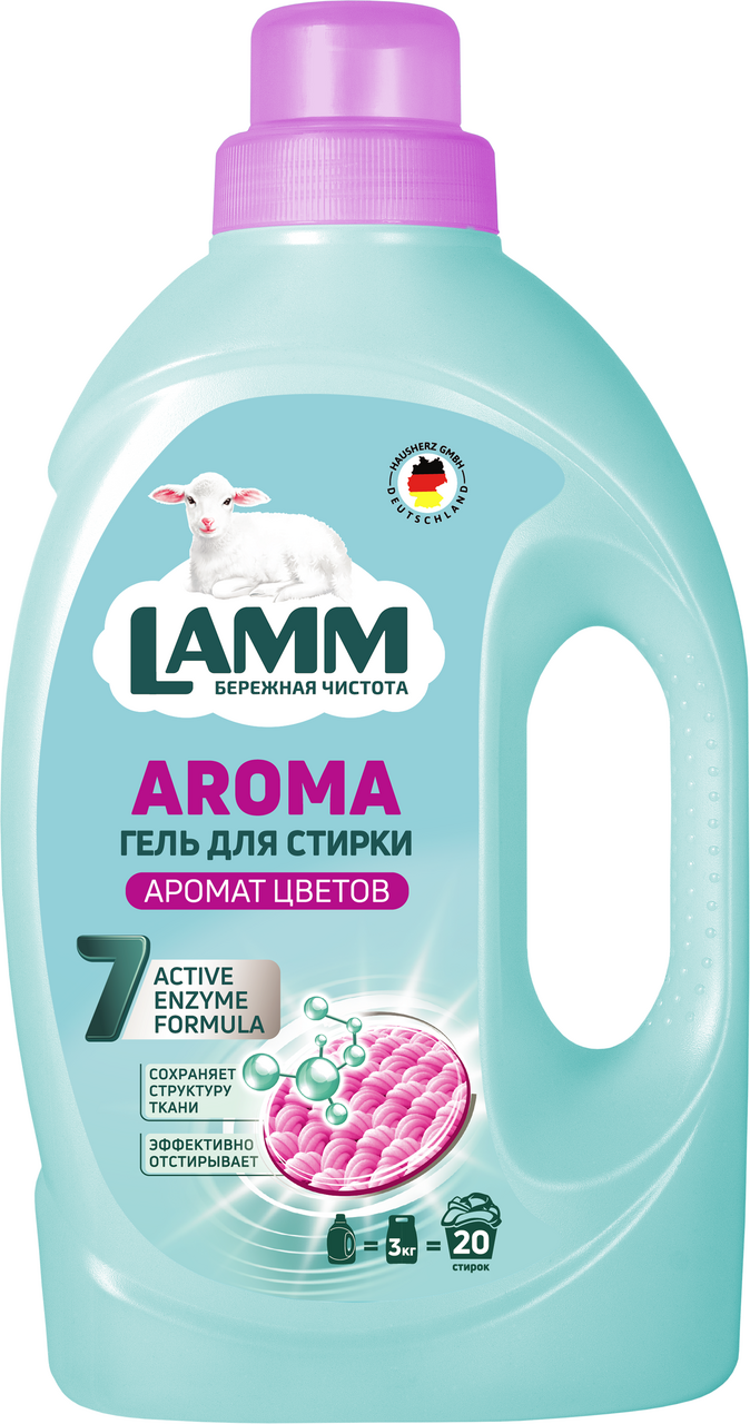 Изображение товара Гель для стирки Lamm Aroma 1.3л с 7-компонентной формулой и ароматом цветочный