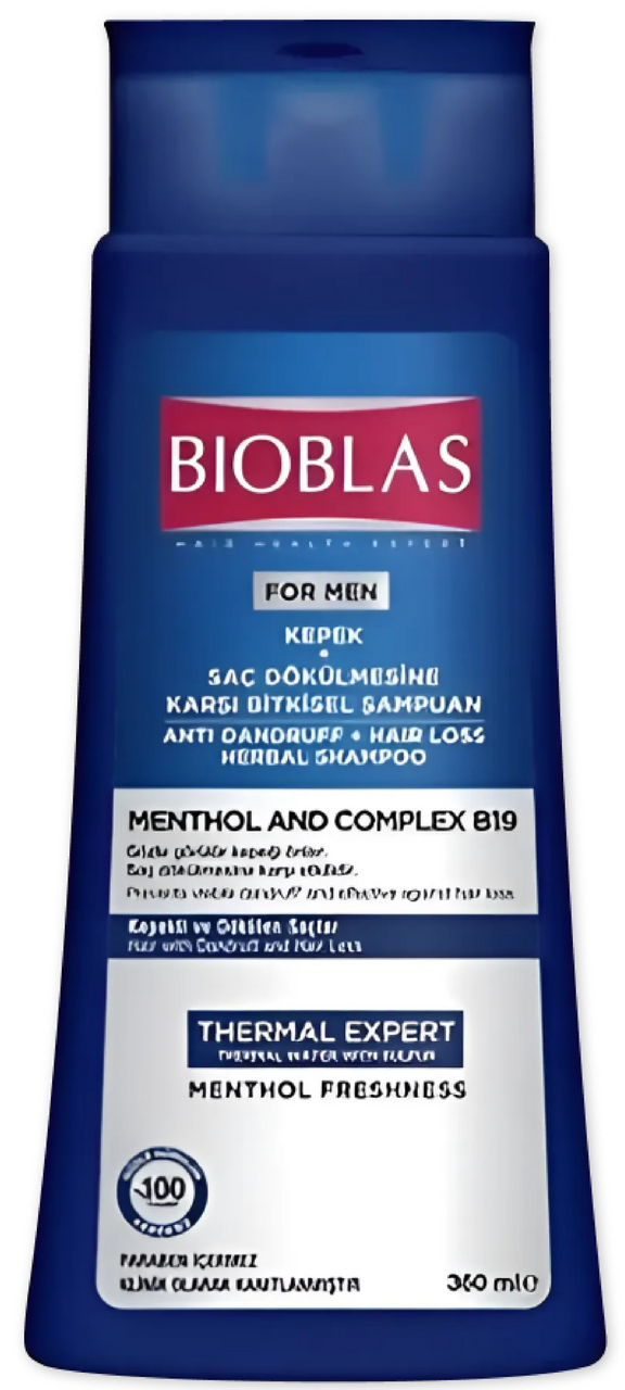 Изображение товара Шампунь Bioblas For men против выпадения волос и перхоти с ментолом 360мл