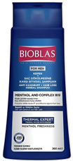 Шампунь Bioblas For men против выпадения волос и против перхоти ментол с B19, 360мл