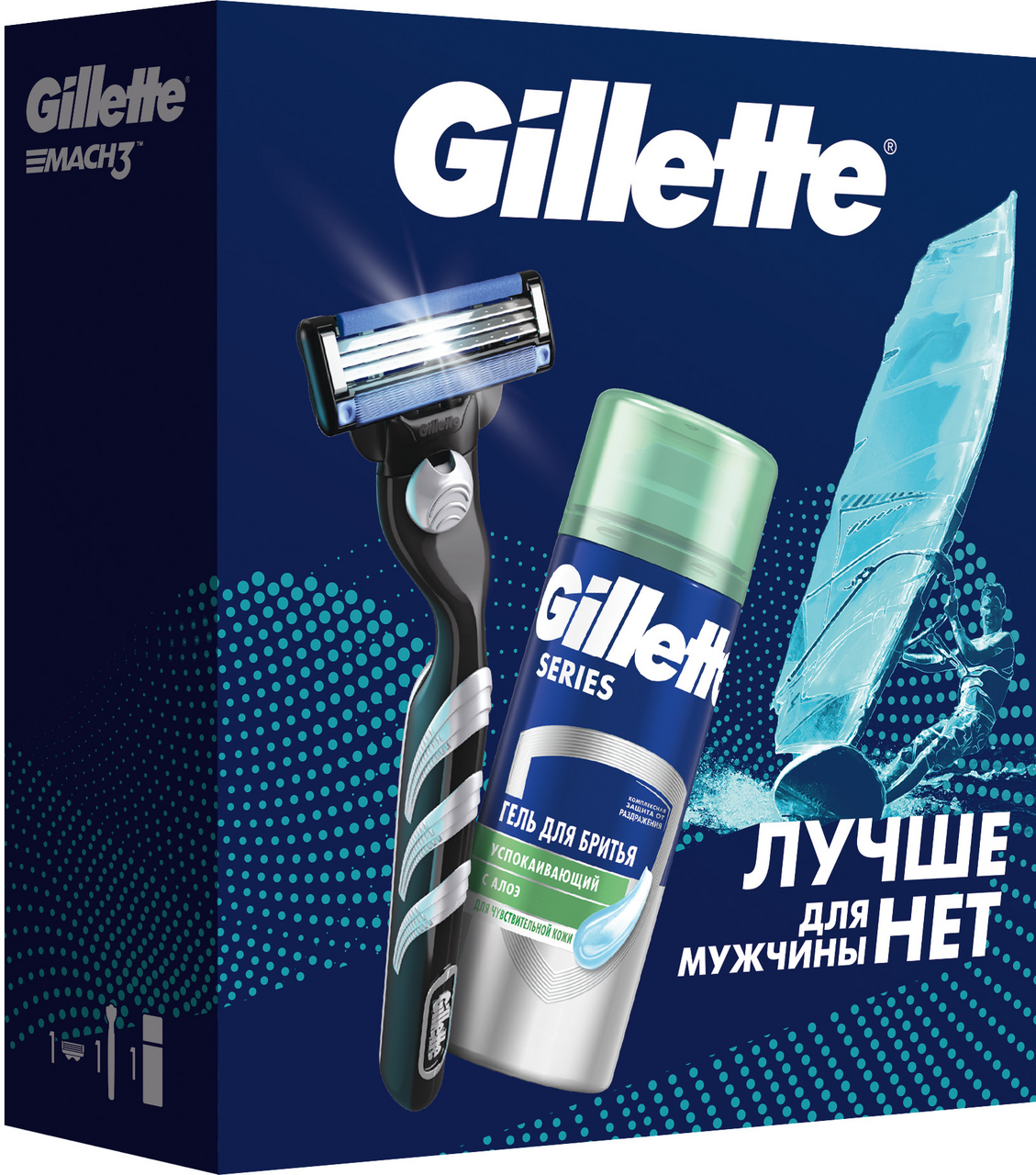Изображение товара Подарочный набор Gillette Fusion5 Гель и станок для чувствительной кожи