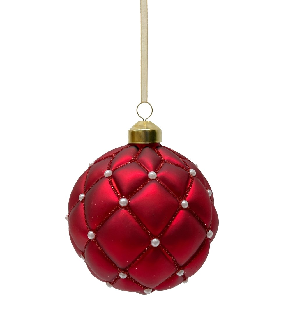 Шар елочный ChristmasDeLux красный и алый, 10см