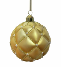 Шар елочный Christmasdeluxe шампань и золотой, 10см
