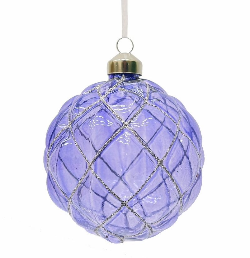Шар елочный Christmasdeluxe прозрачный и синий, 10см