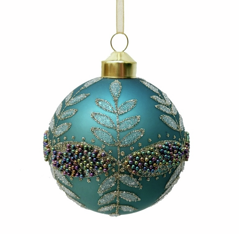Шар елочный Christmasdeluxe бирюзовый, 8см