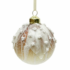 Шар елочный Christmasdeluxe коричнево-кремовый, 8см