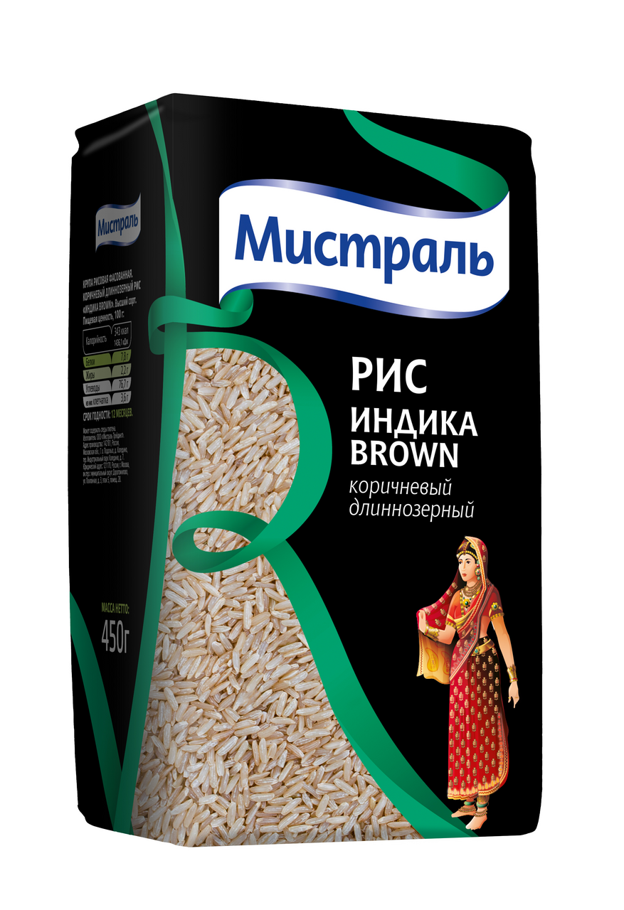 Изображение товара Крупа рис Мистраль Индика Brown, 450г