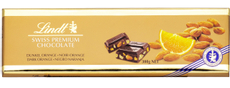Шоколад Lindt Gold горький с апельсином и миндалем, 300г