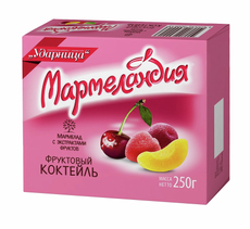 Мармелад Мармеландия Фруктовый коктейль с натуральным соком, 250г x 3 шт