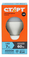 Лампа светодиодная Старт Е14 Led 7Вт холодный свет шар