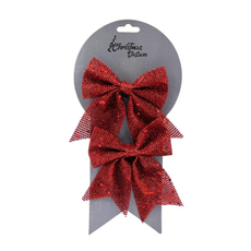Набор бантов ChristmasDeLux красный 2шт, 12 x 13см