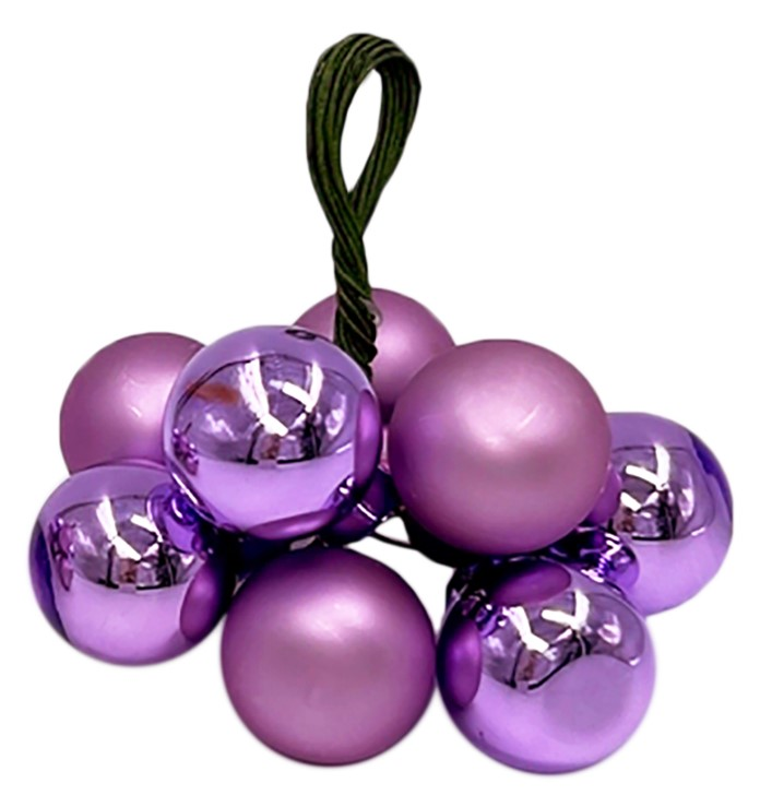 Украшение елочное ChristmasDeLux Связка шаров лавандовое поле 2см, 10шт
