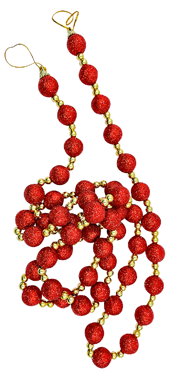 Гирлянда из шариков ChristmasDeLux красная, 172см