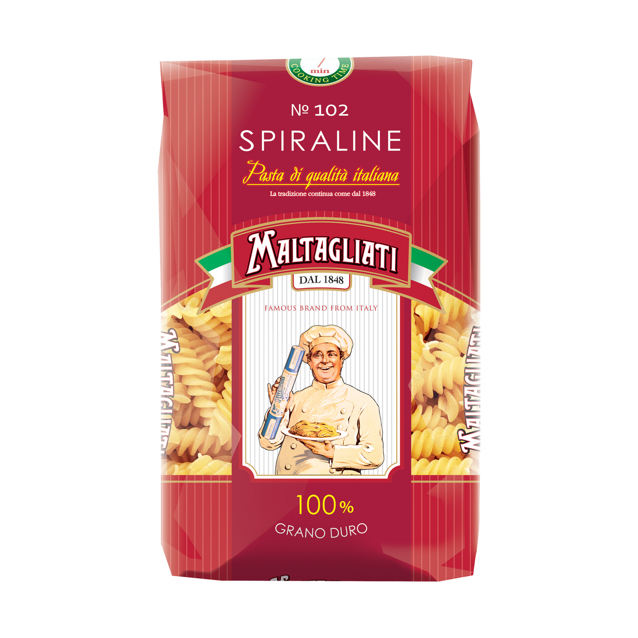Изображение товара Макароны спирали Maltagliati Spiraline №102 высший сорт ГОСТ, 450г