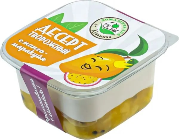 Десерт творожный Домашняя еда от Кузьмича манго-маракуйя, 180г