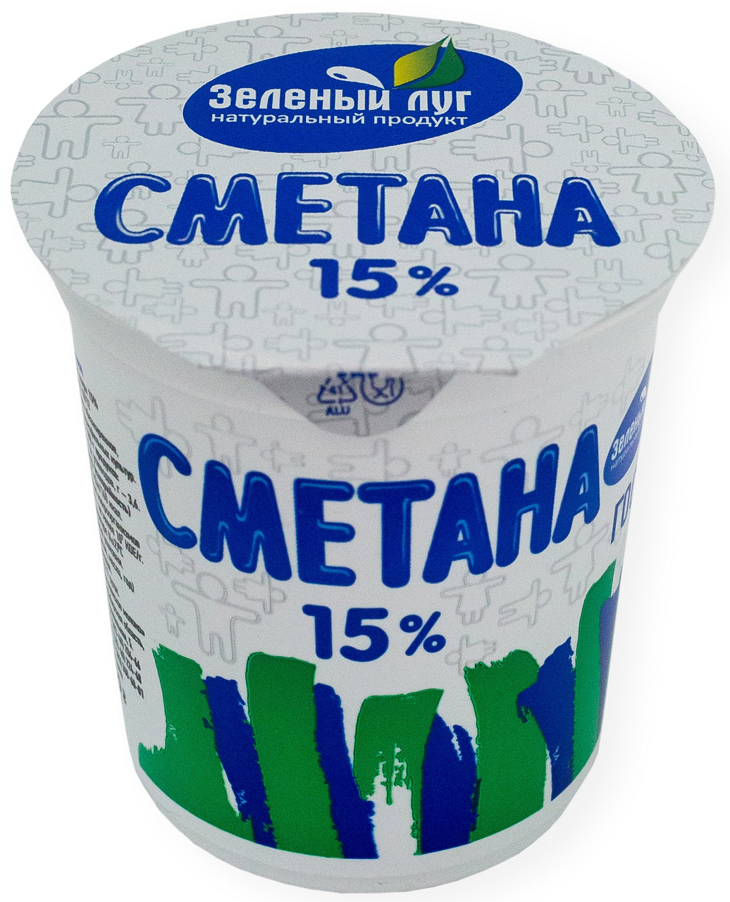 Сметана Зеленый луг 15%, 300г
