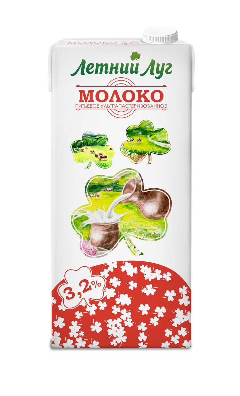 Молоко Летний луг ультрапастеризованное ГОСТ 3.2%, 1л