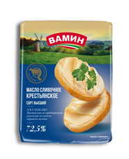 Масло сливочное Вамин Крестьянское ГОСТ 72.5%, 180г