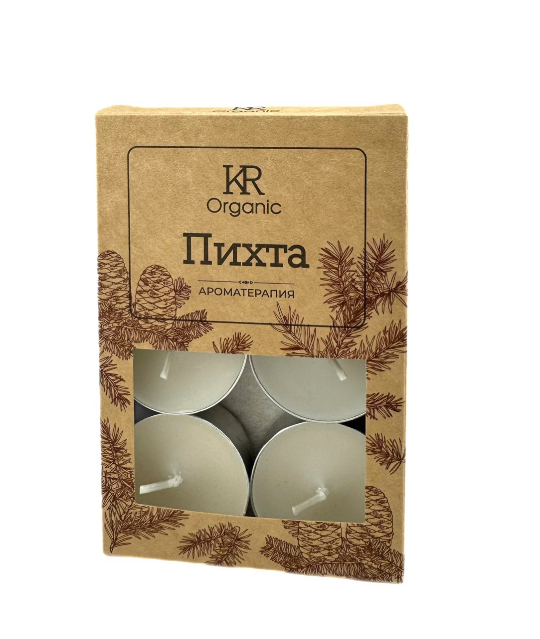 Свеча ароматическая Kukina Raffinata чайная Пихта, 6шт