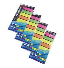 SIGMA Закладки самоклеящиеся 4 цвета 4 блока 1.2 х 4.5см, 6 штук х 25 листов
