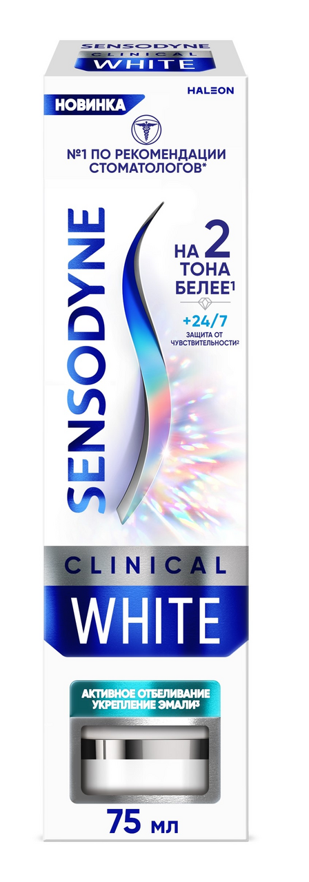 Изображение товара Зубная паста Sensodyne Clinical White Активное Отбеливание и укрепление эмали, 75мл