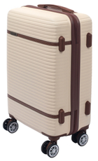 Чемодан Sirocco Moonstone ABS с кожаными полосками белый размер M, 42 x 24 x 64см