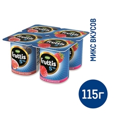 Йогуртный продукт Fruttis C инжиром и черносливом/ с малиной и земляникой 5%, 115г