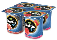 Йогуртный продукт Fruttis C инжиром и черносливом/ с малиной и земляникой 5%, 115г