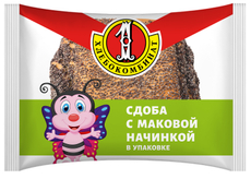 Сдоба Первый хлебокомбинат с маковой начинкой, 60г
