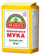 Мука Makfa пшеничная высший сорт, 2кг x 6 шт