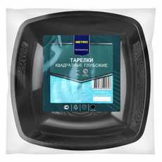 METRO PROFESSIONAL Тарелка одноразовая глубокая пластиковая черная 18см, 6шт