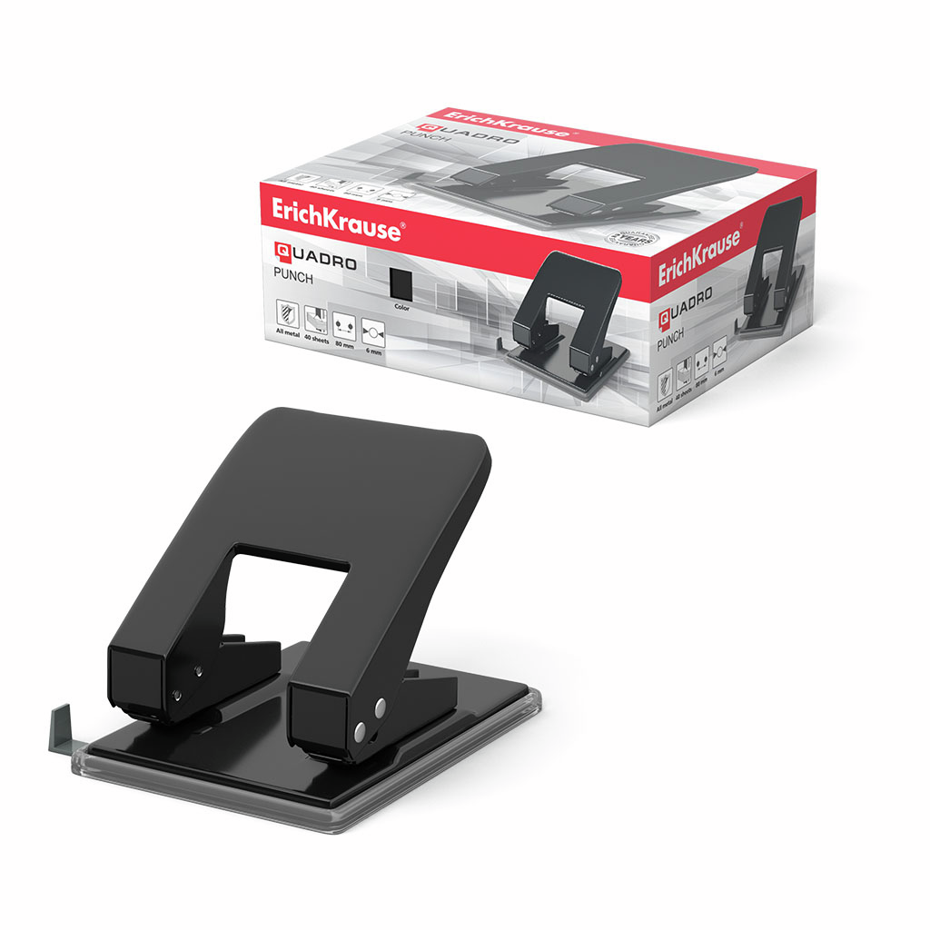 Дырокол Erich Krause Quadro, 40 листов