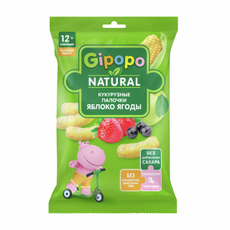 Кукурузные палочки детские Gipopo Яблоко и ягоды с 12 месяцев, 20г