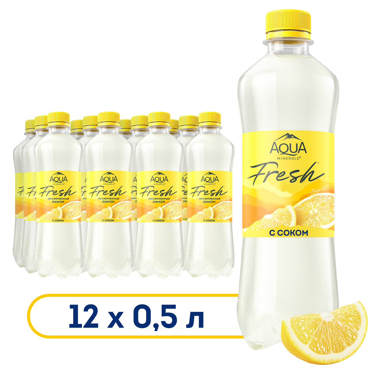 Изображение товара Вода Aqua Minerale Fresh с соком лимона негазированная, 500мл x 12 шт