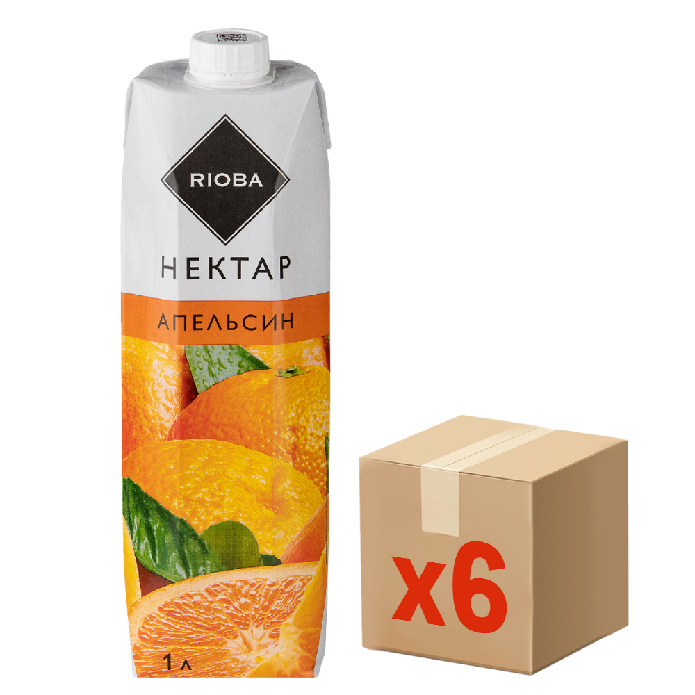 RIOBA Нектар апельсиновый, 1л x 6 шт