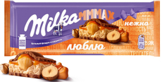 Шоколад Milka Mmmax молочный с цельным фундуком и карамелью, 270г