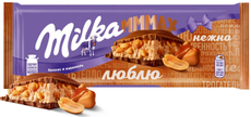 Шоколад Milka Mmmax молочный с воздушным рисом карамелью и арахисом, 270г