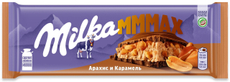 Шоколад Milka Mmmax молочный с воздушным рисом карамелью и арахисом, 270г