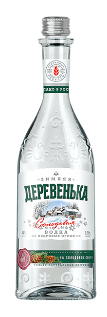 Изображение товара Водка Деревенька Зимняя особая кедровая, 0.25л