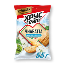 Сухарики Хрусteam Чиабатта с моцареллой и соусом песто, 55г