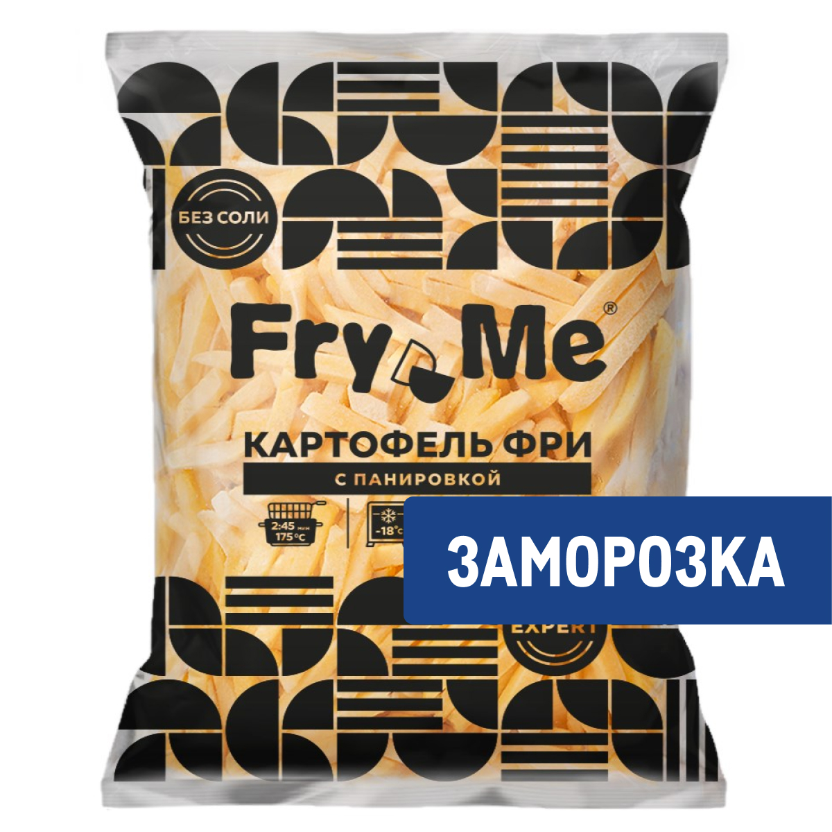 Картофель фри Fry Me с панировкой замороженный 6x6см, 2.5кг