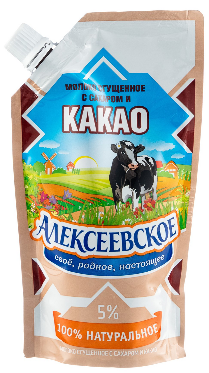 Молоко сгущенное Алексеевское с какао 5%, 270г
