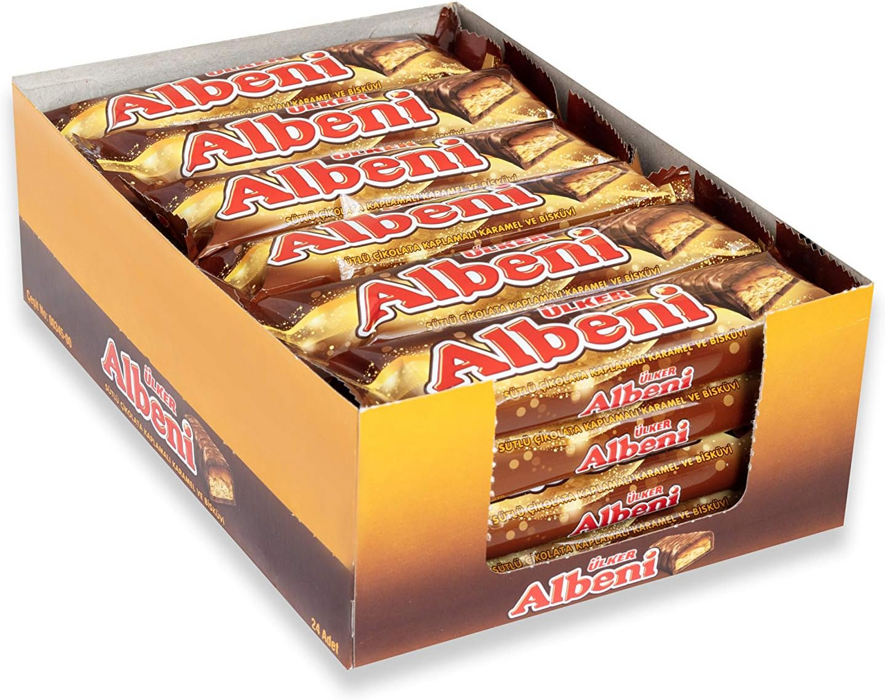 Батончик шоколадный Ulker Albeni Super с печеньем и карамелью, 55г x 24 шт